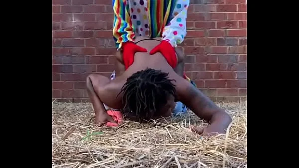 Gibby The Clown fucks ebony in a barn