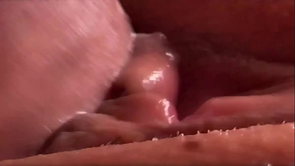 Extremily close-up pussyfucking. Macro Creampie